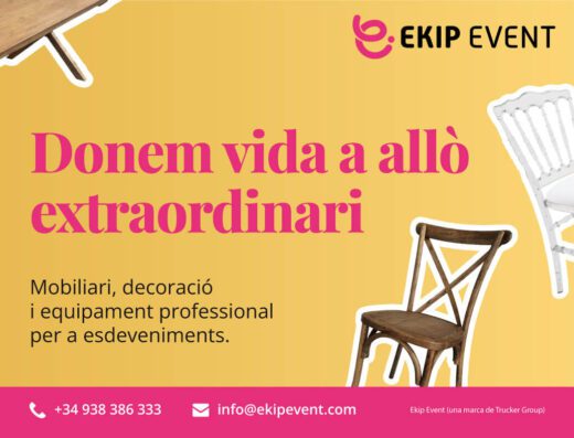 LLOGUER DE MATERIAL PER BODES -LLOGUER DE CADIRES PER CASAMENTS - LLOGUER DE TAULES PER CASAMENTS - EKIP EVENTS